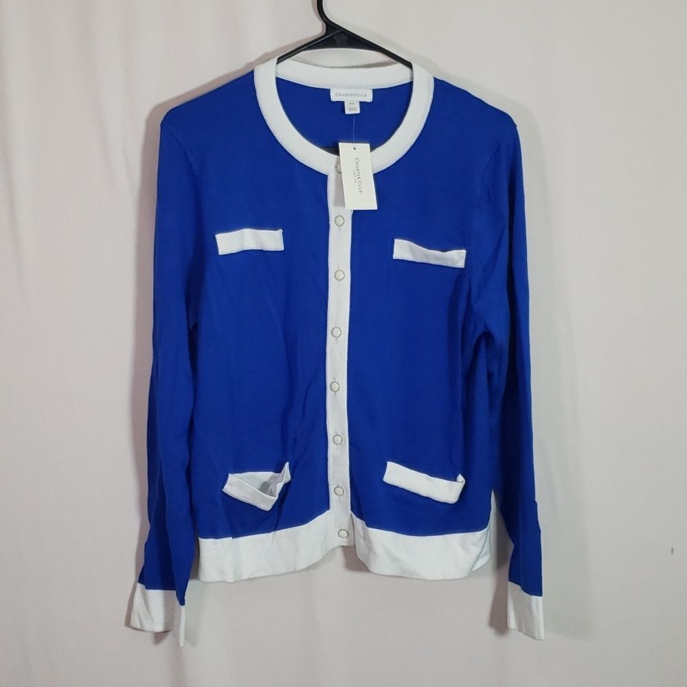 Charter Club Petite XL Button Front Top Winter Cottage Casual(AI)